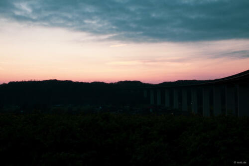 Sonnenuntergang an der Ruhrtalbrücke